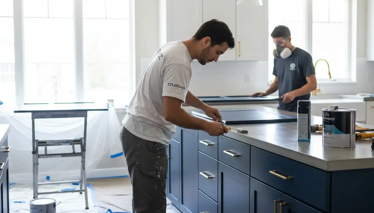 Professional kitchen cabinet painting and refinishing in Newton, MA by expert house painters