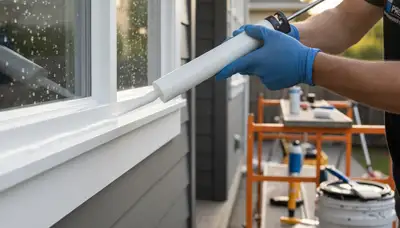 Professional caulking and sealing for home exterior in Newton, MA providing weather protection