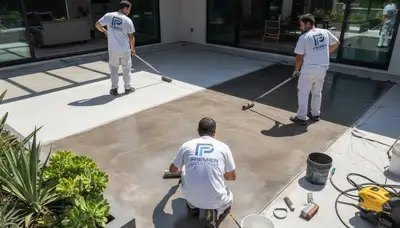 Professional concrete staining for residential floors in Newton, MA enhancing durability and color