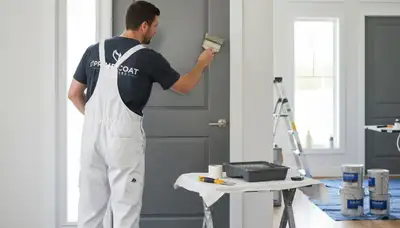 Professional door painting and refinishing by house painters in Newton, MA for lasting curb appeal