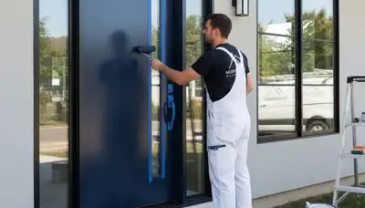 Professional door painting service in Newton, MA with expert exterior refinishing for lasting curb appeal