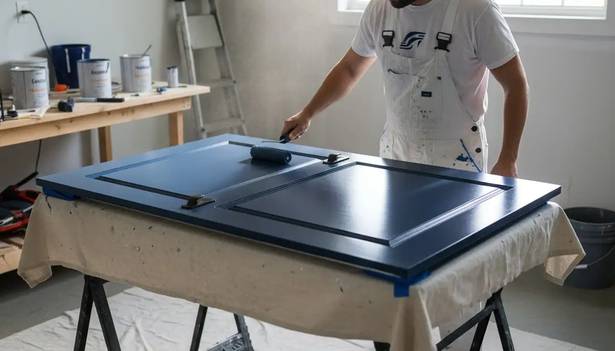 Professional door painting service in Newton MA with durable exterior finish by local painters