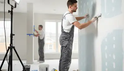 Professional drywall repair and wall restoration by house painters in Newton, MA home interior
