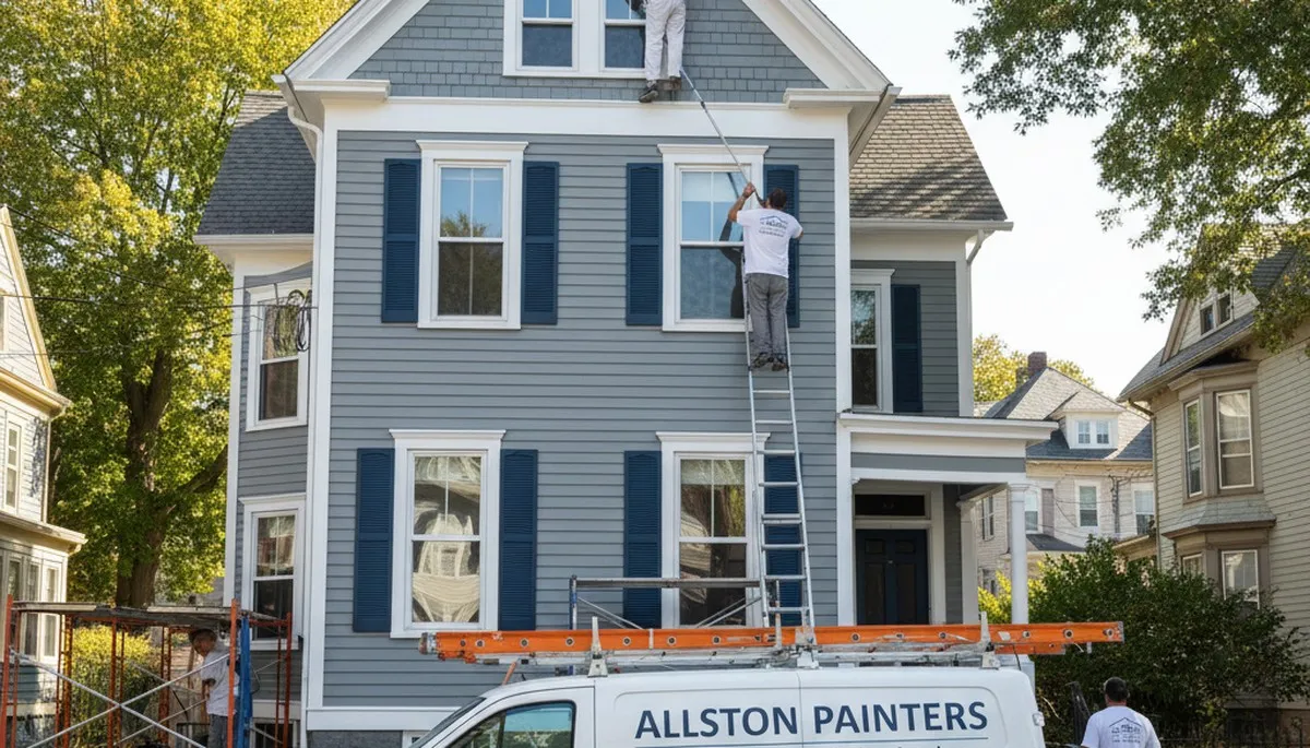 Professional exterior house painting in Newton MA by expert local painters