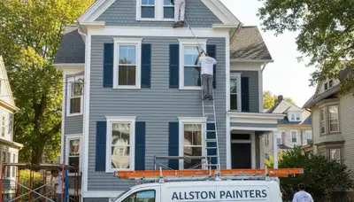 Professional exterior house painting in Newton MA by expert local painters