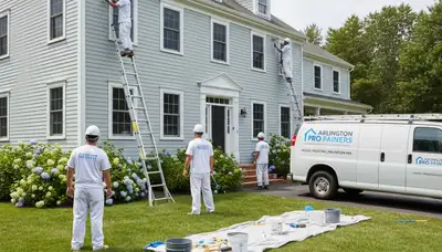 Professional exterior house painting in Newton MA by local painting contractors