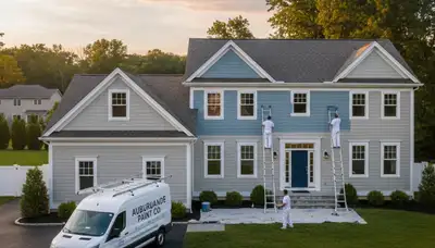 Exterior house painting service in Newton, MA for residential homes