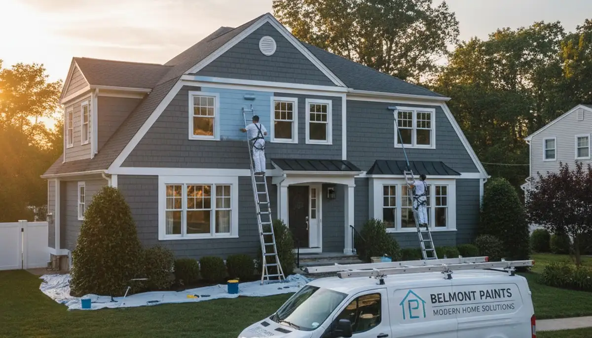 Professional exterior house painting service in Newton, MA by local painting contractors