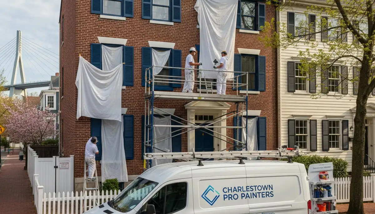 Professional exterior house painting by local painters in Newton, MA