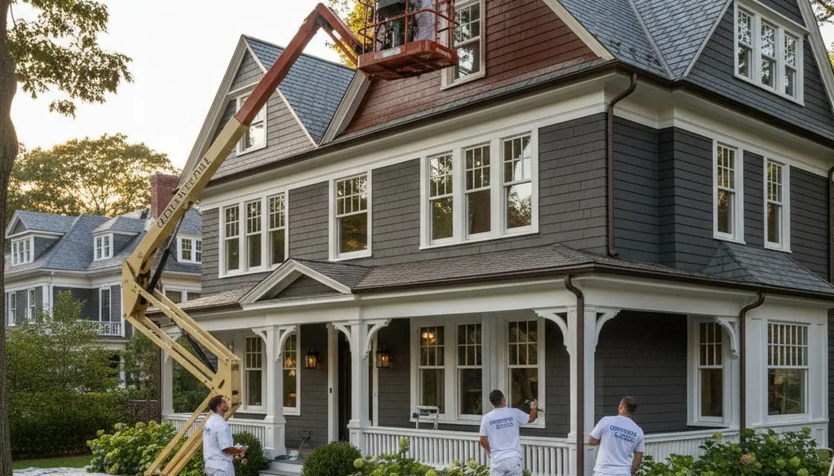 Professional exterior house painting service in Newton, MA by expert local painters