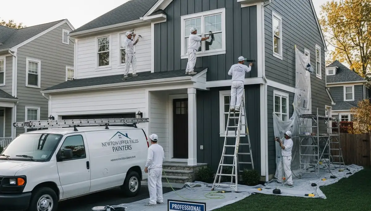 Professional exterior house painting in Newton MA by local painting contractors
