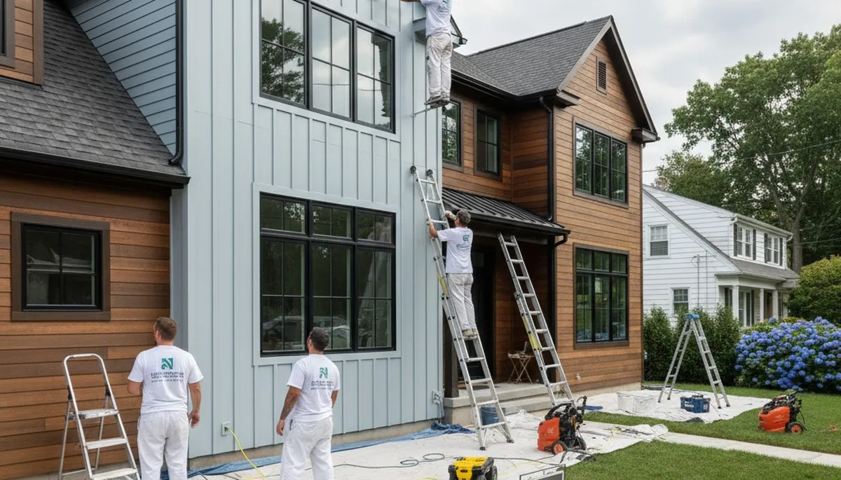 Professional exterior house painting service in Newton MA by expert local painters