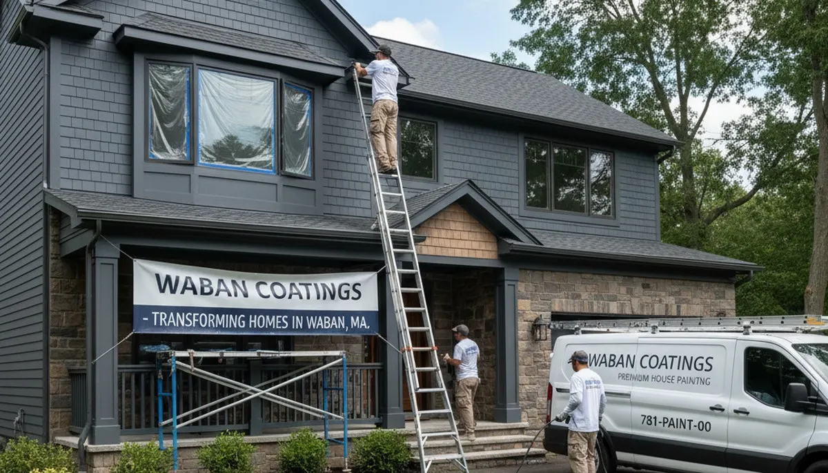 Exterior house painting service in Newton, MA for a residential home exterior