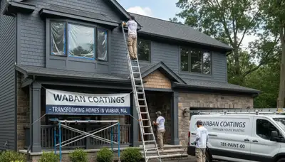 Exterior house painting service in Newton, MA for a residential home exterior