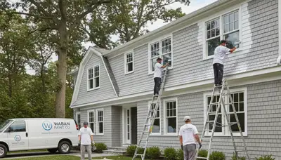 Exterior house painting in Newton, MA by a professional painting contractor