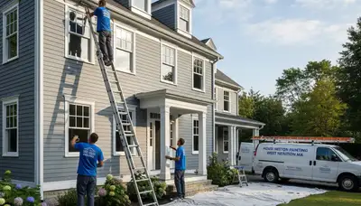 Professional exterior house painting in Newton MA by expert local painters