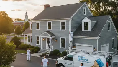 Professional exterior house painting in Newton, MA by local residential painting experts