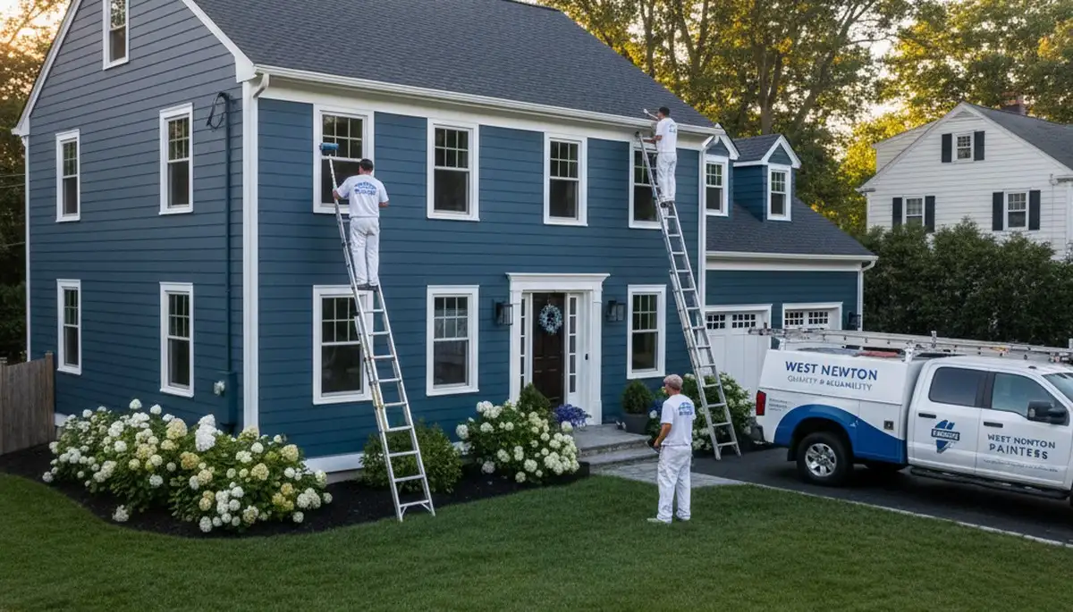 Professional exterior house painting in Newton MA by expert local painters