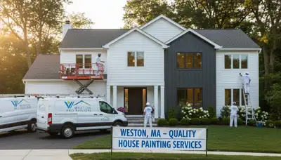 Professional exterior house painting in Newton MA by local painters | exteriorpaintingnewtonma.com