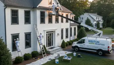 Professional exterior house painting in Newton MA by expert local painters