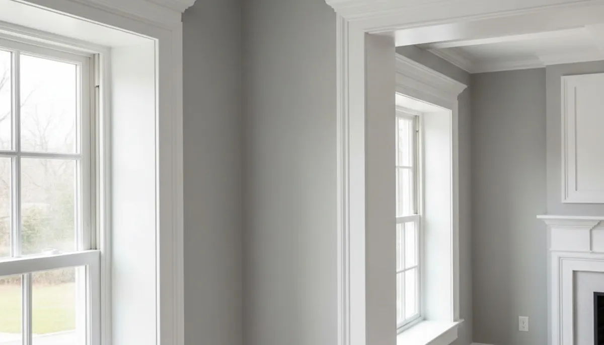 Professional interior trim painting with clean edges highlighting Newton, MA home architectural details