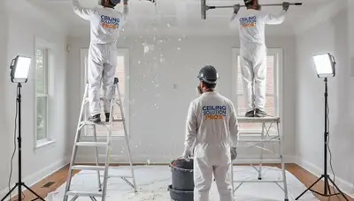 Professional popcorn ceiling removal and refinishing in Newton, MA home interior