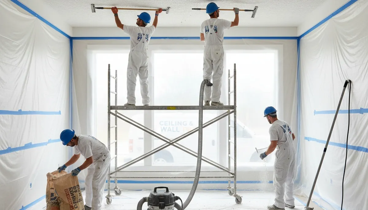 Professional popcorn ceiling removal and refinishing in Newton, MA home interior