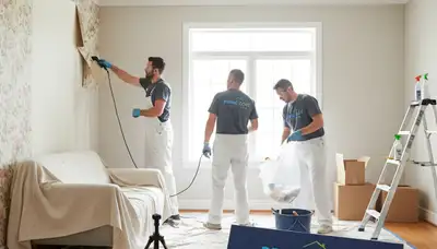 Professional wallpaper removal service in Newton MA preparing walls for interior painting